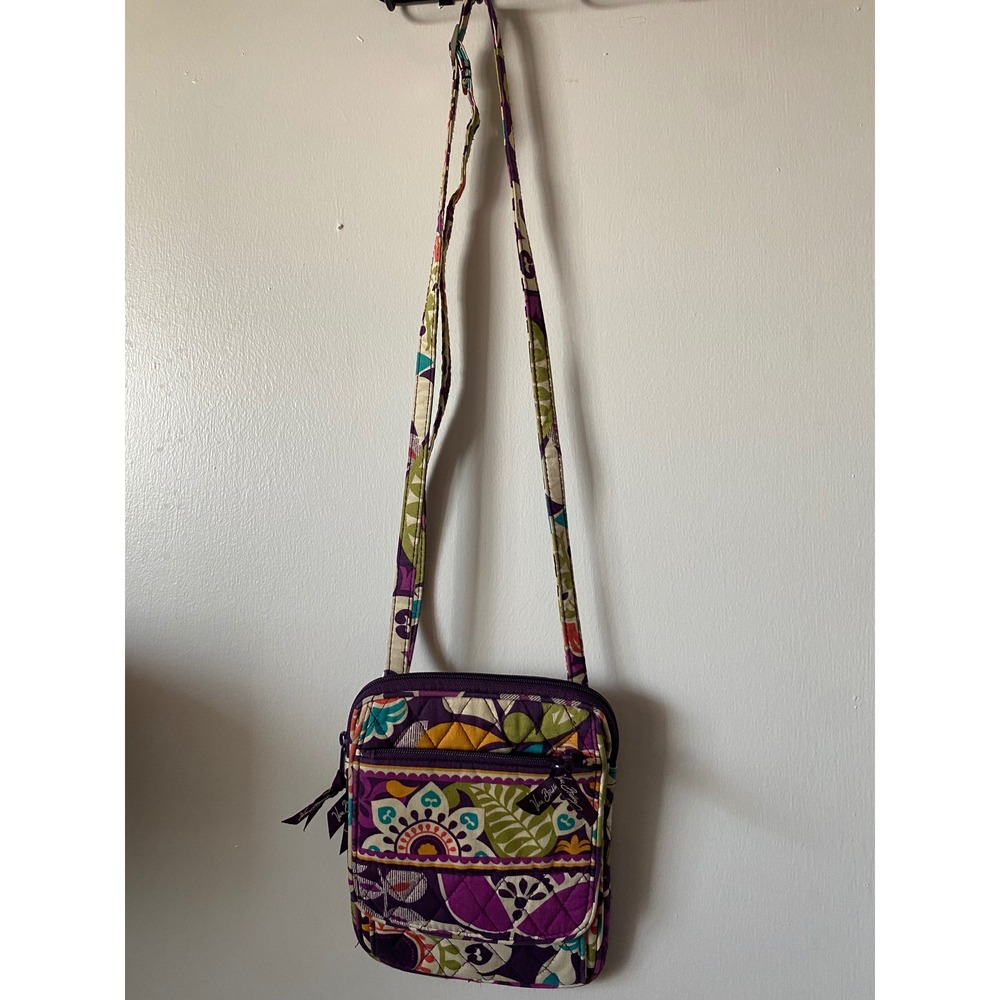 Vera Bradley Crossbody‎ Bag Purse Quilted Floral Purple - Picture 2 of 7